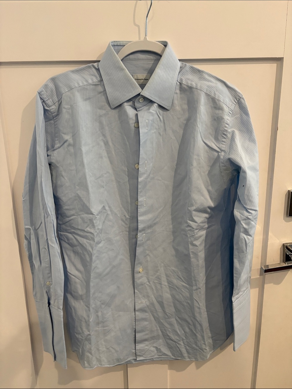 Ermenegildo Zegna Sky Blue Striped Dress Shirt
